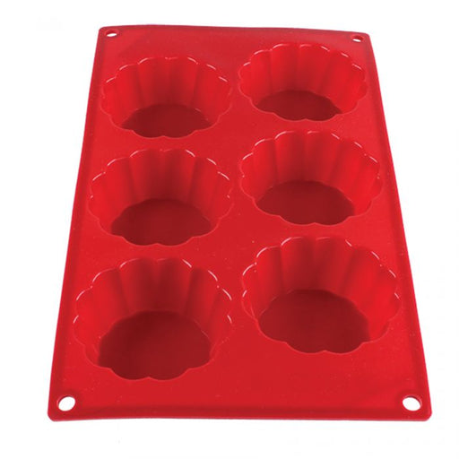 Thunder Group PLBM010S 3.7 oz, Brioche High Heat Silicone Baking Mold, 6 Cavities