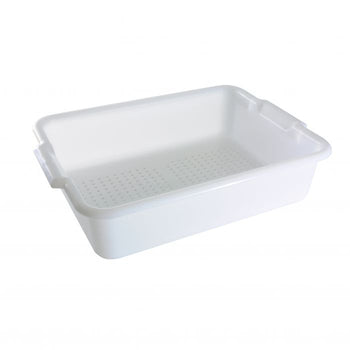 Thunder Group PLBT505WPF 5" Perforated Bus Box, Polypropylene, White