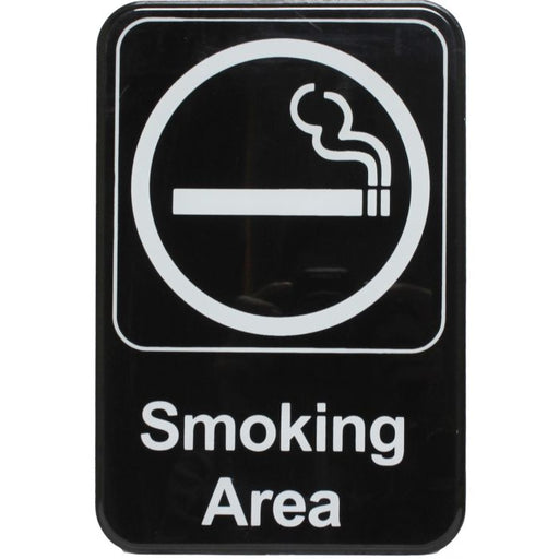 Thunder Group PLIS6902BK 6" X 9" Information Sign With Symbols, Smoking Area