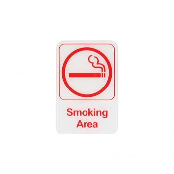 Thunder Group PLIS6906RD 6" X 9" Information Sign With Symbols, Smoking Area