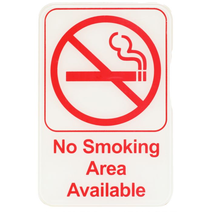 Thunder Group PLIS6910RD 6" X 9" Information Sign With Symbols, No Smoking Area Available