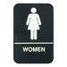 Thunder Group PLIS6951BK 6" X 9" Information Sign With Braille, Women