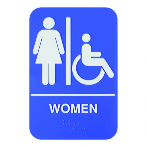 Thunder Group PLIS6957BL 6" X 9" Information Sign With Braille, Women/Accessible