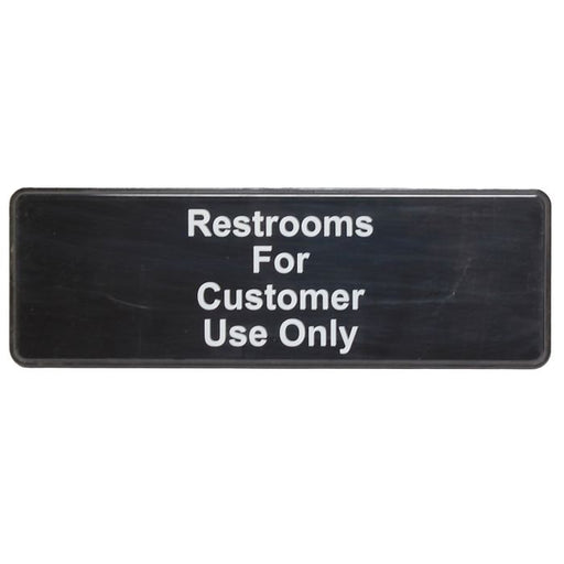 Thunder Group PLIS9321BK 9" X 3" Information Sign With Symbols, Restroom For Customers Use Only