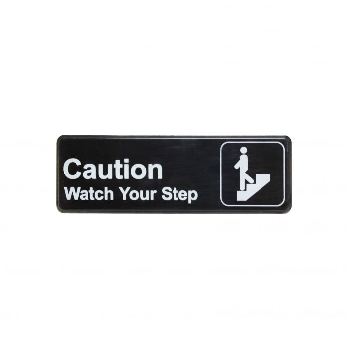 Thunder Group PLIS9329BK 9" X 3" Information Sign With Symbols, Caution Watch Your Step