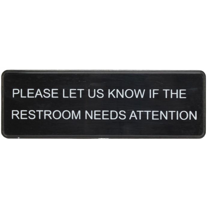Thunder Group PLIS9334BK 9" X 3" Information Sign With Symbols, Please Let Us Know If The Restâ€¦
