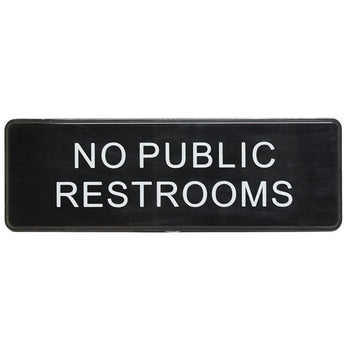 Thunder Group PLIS9335BK 9" X 3" Information Sign With Symbols, No Public Restrooms