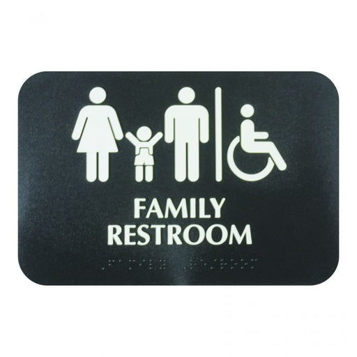 Thunder Group PLIS9601BK 9" X 6" Information Sign With Braille, Family Restroom