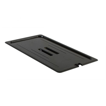 Thunder Group PLPA7000CSBK Full Size Slotted Cover For Polycarbonate Food Pan, Black