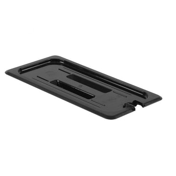 Thunder Group PLPA7130CSBK Third Size Slotted Cover For Polycarbonate Food Pan, Black