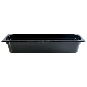 Thunder Group PLPA8124LBK Half Size Long 4" Deep, Polycarbonate Food Pan, Black