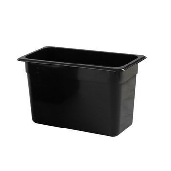 Thunder Group PLPA8138BK Third Size 8" Deep Polycarbonate Food Pan , Black