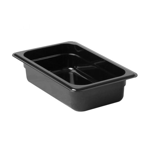 Thunder Group PLPA8142BK Quarter Size 2 1/2" Deep Polycarbonate Food Pan, Black