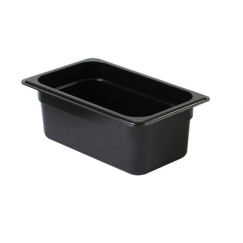 Thunder Group PLPA8144BK Quarter Size 4" Deep Polycarbonate Food Pan, Black