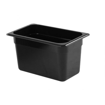 Thunder Group PLPA8146BK Quarter Size 6" Deep Polycarbonate Food Pan, Black