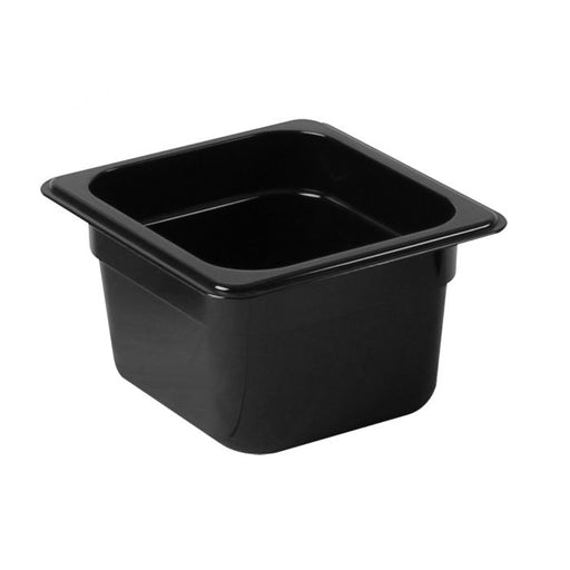 Thunder Group PLPA8164BK Sixth Size 4" Deep Polycarbonate Food Pan, Black