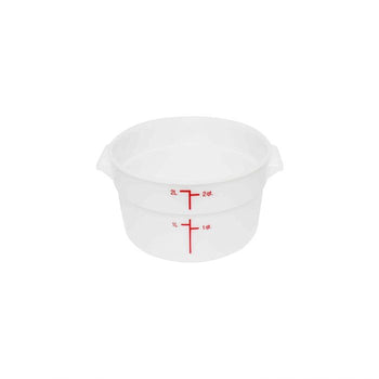 Thunder Group PLRFT302PP 2 Qt Round Food Storage Container, PP, White