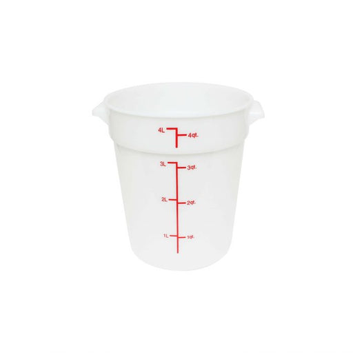 Thunder Group PLRFT304PP 4 Qt Round Food Storage Container, PP, White