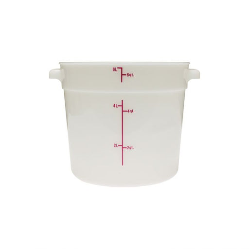 Thunder Group PLRFT306PP 6 Qt Round Food Storage Container, PP, White