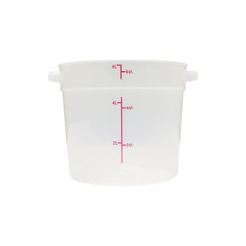 Thunder Group PLRFT306TL 6 Qt Round Food Storage Container, PP, Translucent