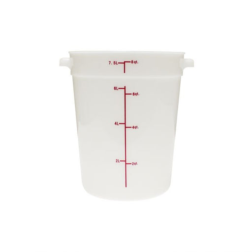Thunder Group PLRFT308PP 8 Qt Round Food Storage Container, PP, White