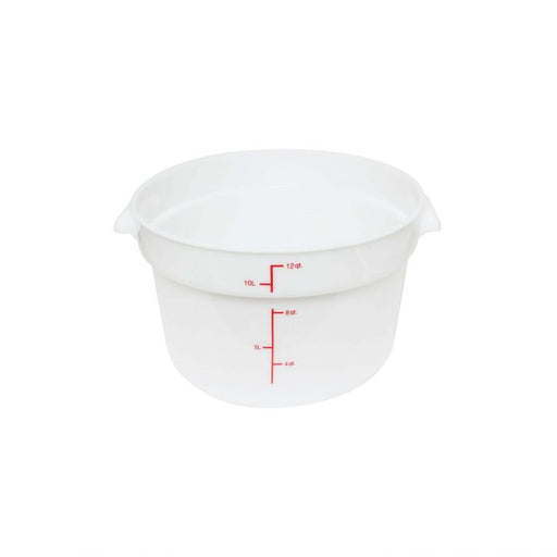 Thunder Group PLRFT312PP 12 Qt Round Food Storage Container, PP, White