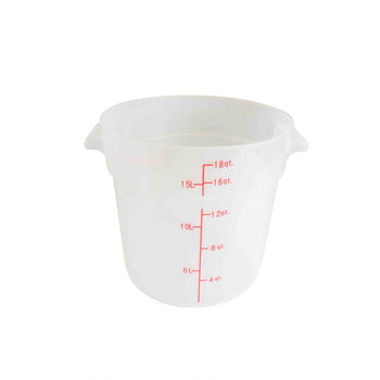 Thunder Group PLRFT318TL 18 Qt Round Food Storage Container, PP, Translucent