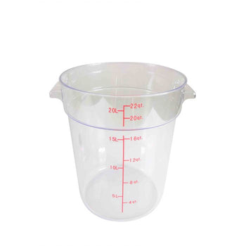 Thunder Group PLRFT322PC 22 Qt Round Food Storage Container, PC, Clear