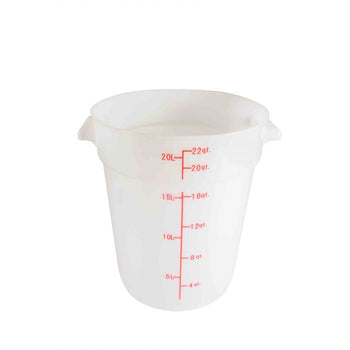 Thunder Group PLRFT322PP 22 Qt Round Food Storage Container, PP, White