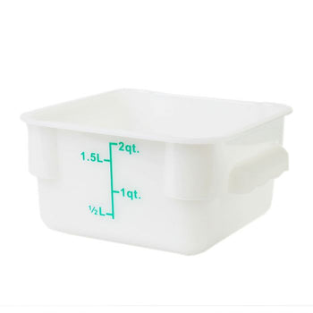 Thunder Group PLSFT002PP 2 Qt Plastic Square Food Storage Containers, White