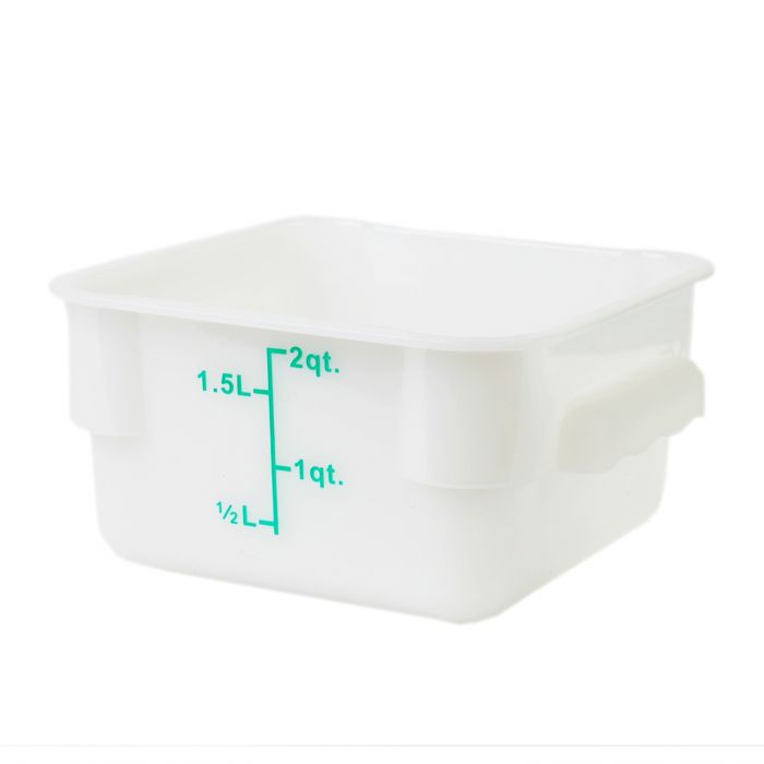 Thunder Group Food Storage Container, Plastic, Square, White, 2 qt