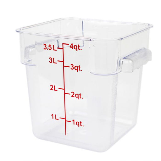 Thunder Group PLSFT004PC 4 Qt Polycarbonate Square Food Storage Containers, Clear