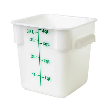 Thunder Group PLSFT004PP 4 Qt Plastic Square Food Storage Containers, White