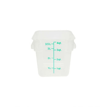 Thunder Group PLSFT004TL 4 Qt Plastic Square Food Storage Containers, Translucent