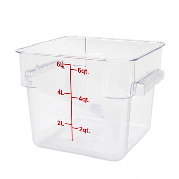 Thunder Group PLSFT006PC 6 Qt Polycarbonate Square Food Storage Containers, Clear