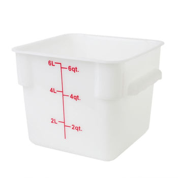 Thunder Group PLSFT006PP 6 Qt Plastic Square Food Storage Containers, White