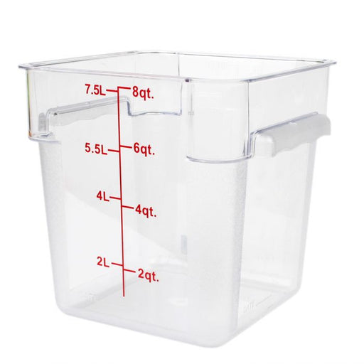 Thunder Group PLSFT008PC 8 Qt Polycarbonate Square Food Storage Containers, Clear