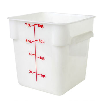 Thunder Group PLSFT008PP 8 Qt Plastic Square Food Storage Containers, White