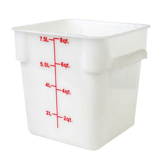 Thunder Group PLSFT008PP 8 Qt Plastic Square Food Storage Containers, White