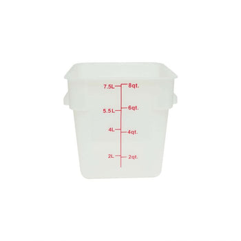 Thunder Group PLSFT008TL 8 Qt Plastic Square Food Storage Containers, Translucent