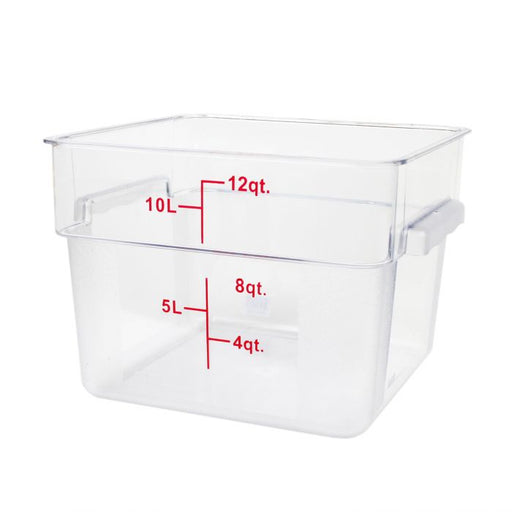 Thunder Group PLSFT012PC 12 Qt Polycarbonate Square Food Storage Containers, Clear