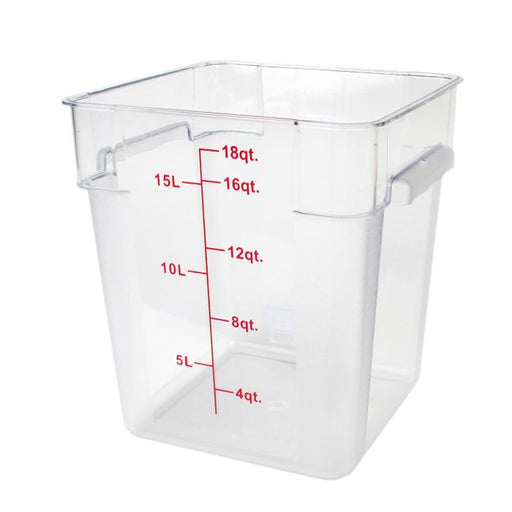 Thunder Group PLSFT018PC 18 Qt Polycarbonate Square Food Storage Containers, Clear