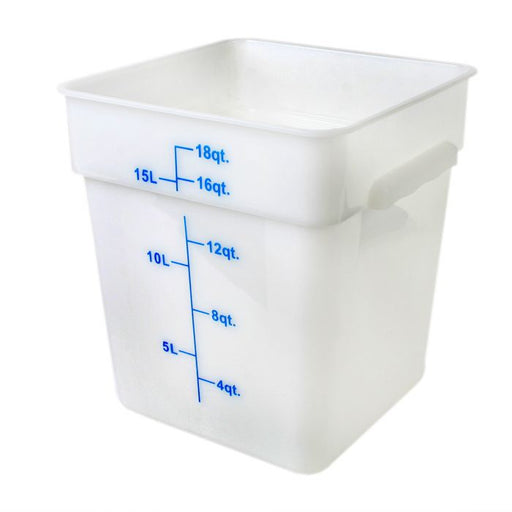 Thunder Group PLSFT018PP 18 Qt Plastic Square Food Storage Containers, White