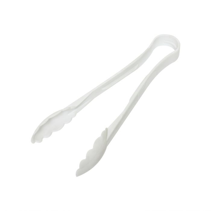 Thunder Group PLSGTG009WH 9" Scallop Grip Tong, Polycarbonate, White Color