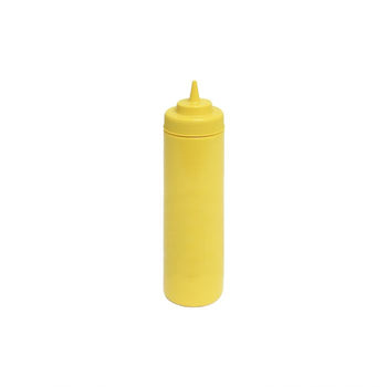 Thunder Group PLTHSB024YW 24 oz Wide-Mouth Squeeze Bottle, Yellow (6Pk) - Pack