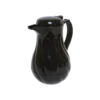 Thunder Group PLWS020BK 20 oz/0.6L Swirl Double Wall Insulated Beverage Server, Plastic, Black - Set