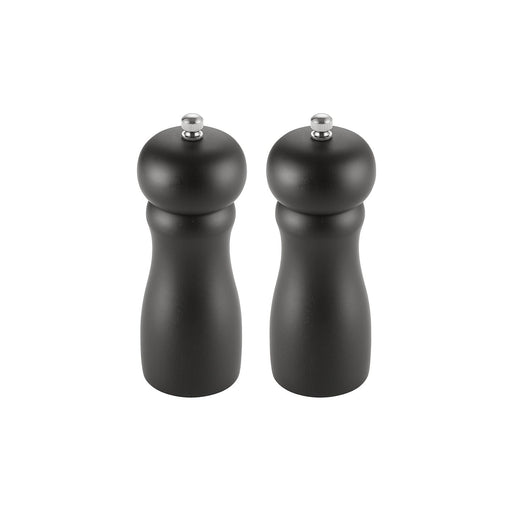 CAC China PMW2-6K Pepper Mill Set Wooden Black 2-PC 6-inches Height