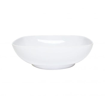 Thunder Group PS3111W 128 oz, 11" X 11" Round Square Bowl, 3 1/2" Deep, Passion White