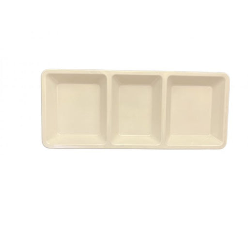 Thunder Group PS5103V 28 oz, 15" X 6 1/4" X 1 3/8", Rectangular 3 Section Compartment Tray, Passion Pearl