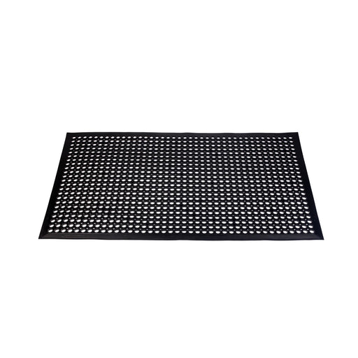 CAC China RMAT-35BK-B Floor Mat Rubber Beveled Edge Black 5x3'